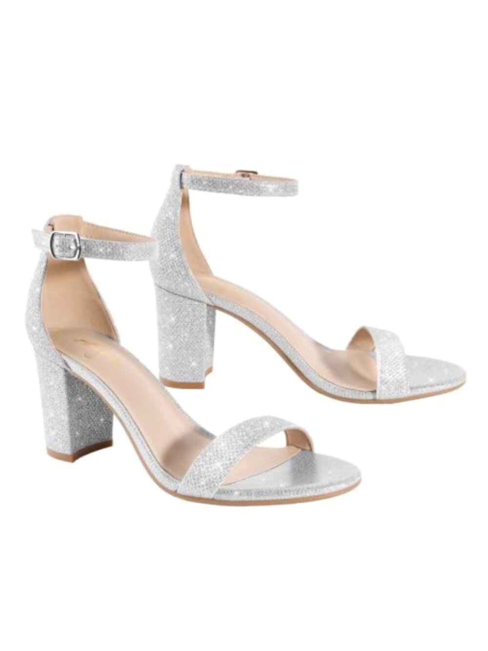Chunky Heel Ankle Strap Sandals Open Toe 2.75 Inch Faux Leather Heels